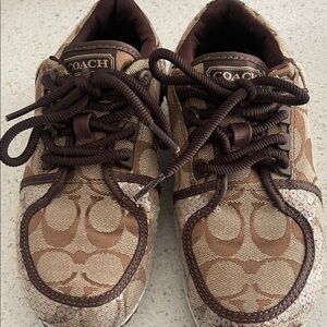 Coach Tan and Brown Sneakers size 5